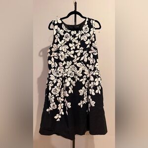 Talbots Black and White Floral Dress